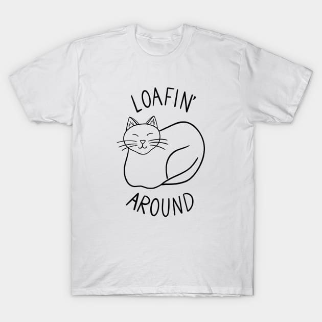 Loafin' Around (black) T-Shirt by carolinewillustration